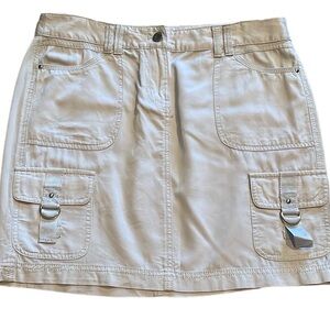 WHBM White House Black Market Cargo Skirt Sz 6 Pockets Zipper Front Snaps